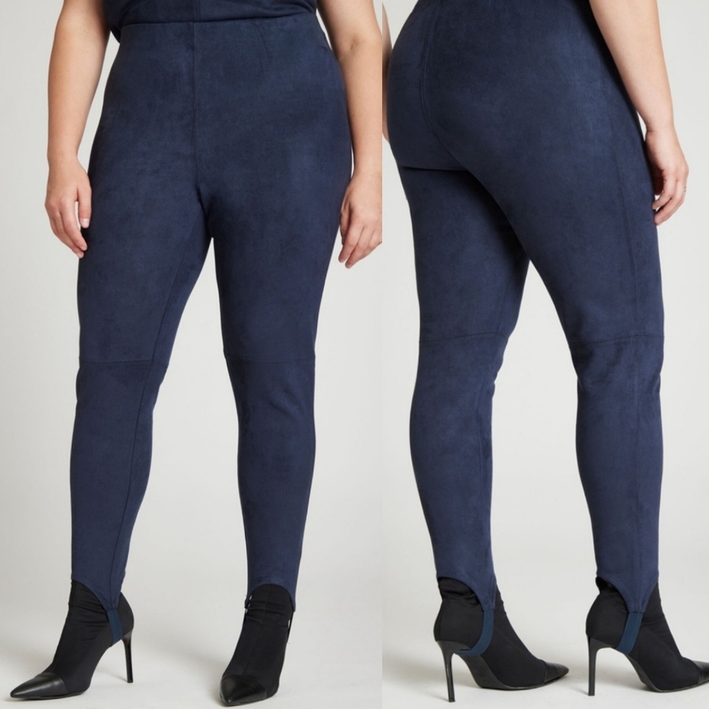 Eloquii X Barkwood Faux Suede Pant In Navy Size Womans 2X